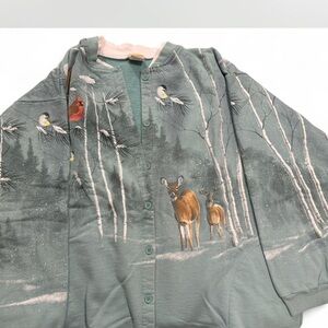 Vintage winter animal scene cardigan